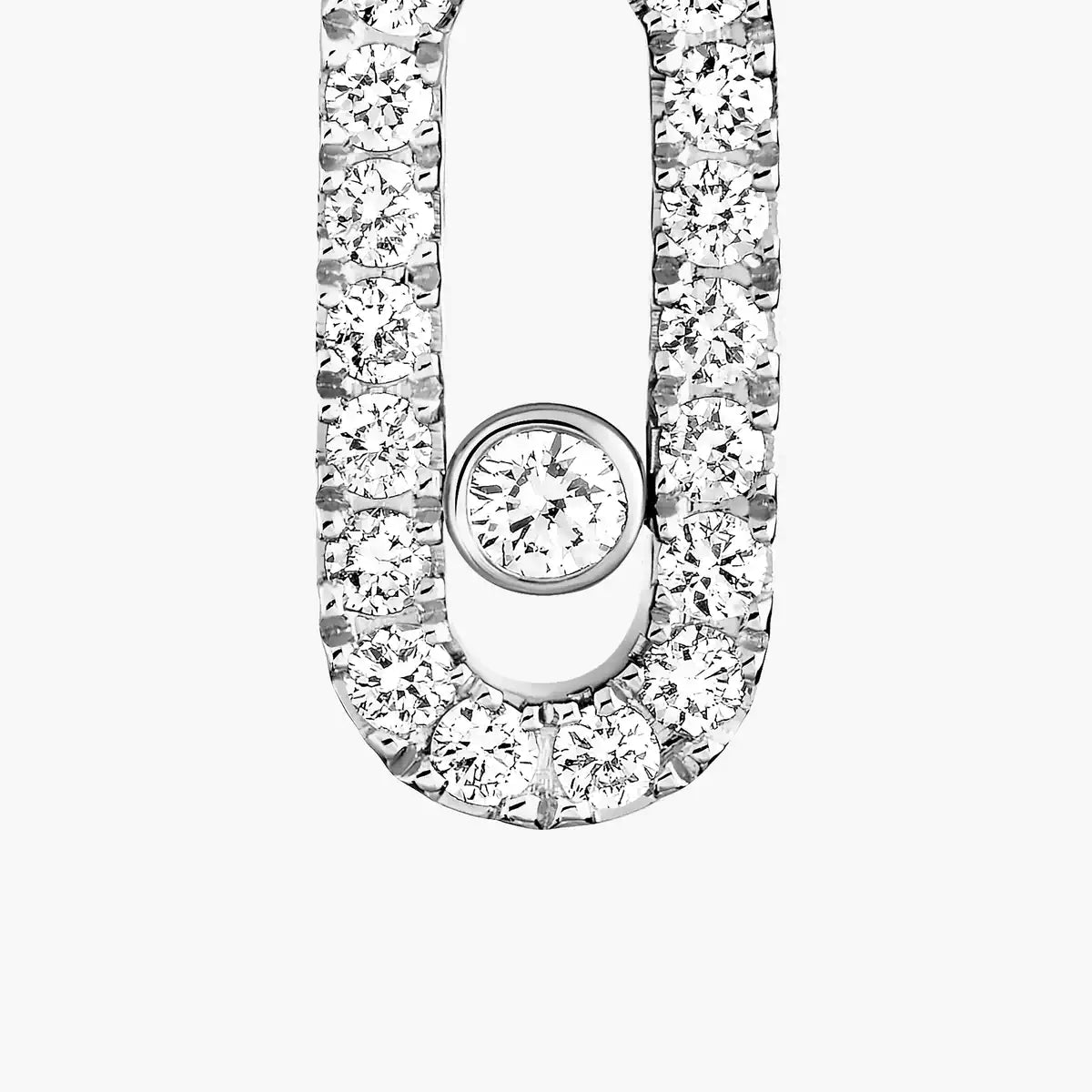 [Noble Aura jewelry]Move Uno Single Diamond Hoop Earring