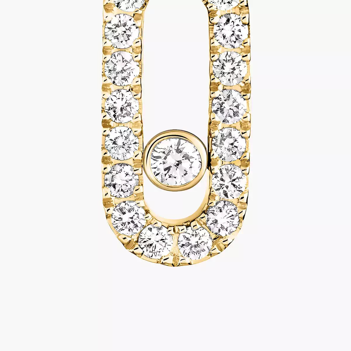 [Noble Aura jewelry]Move Uno Single Diamond Hoop Earring