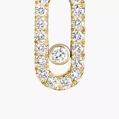 [Noble Aura jewelry]Move Uno Single Diamond Hoop Earring