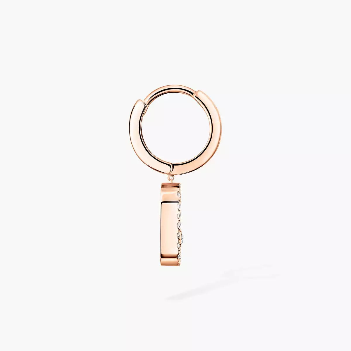 [Noble Aura jewelry]Move Uno Single Diamond Hoop Earring