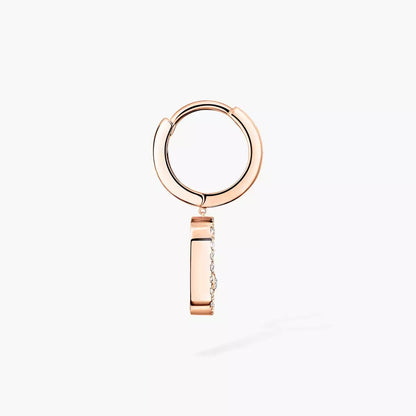 [Noble Aura jewelry]Move Uno Single Diamond Hoop Earring