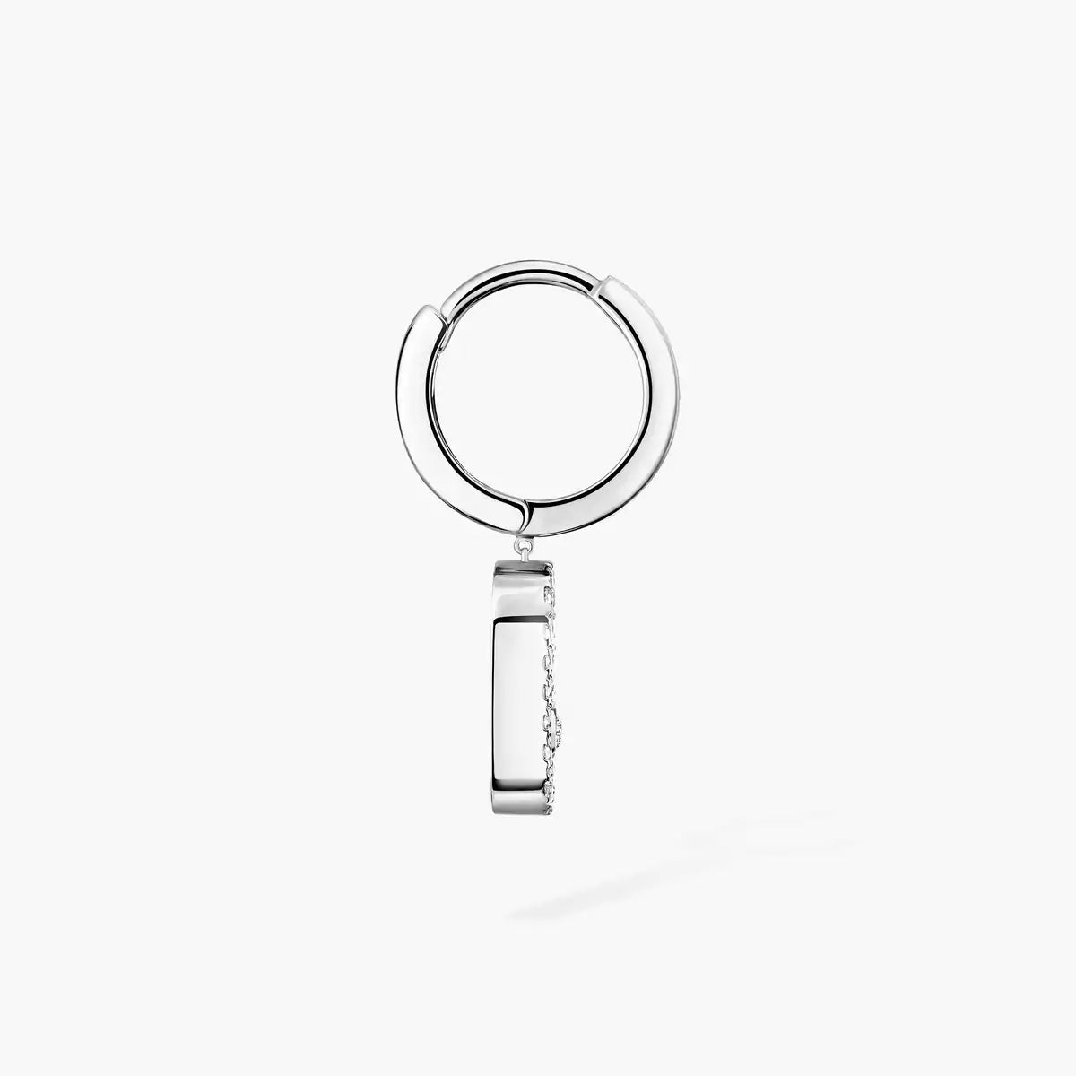 [Noble Aura jewelry]Move Uno Single Diamond Hoop Earring