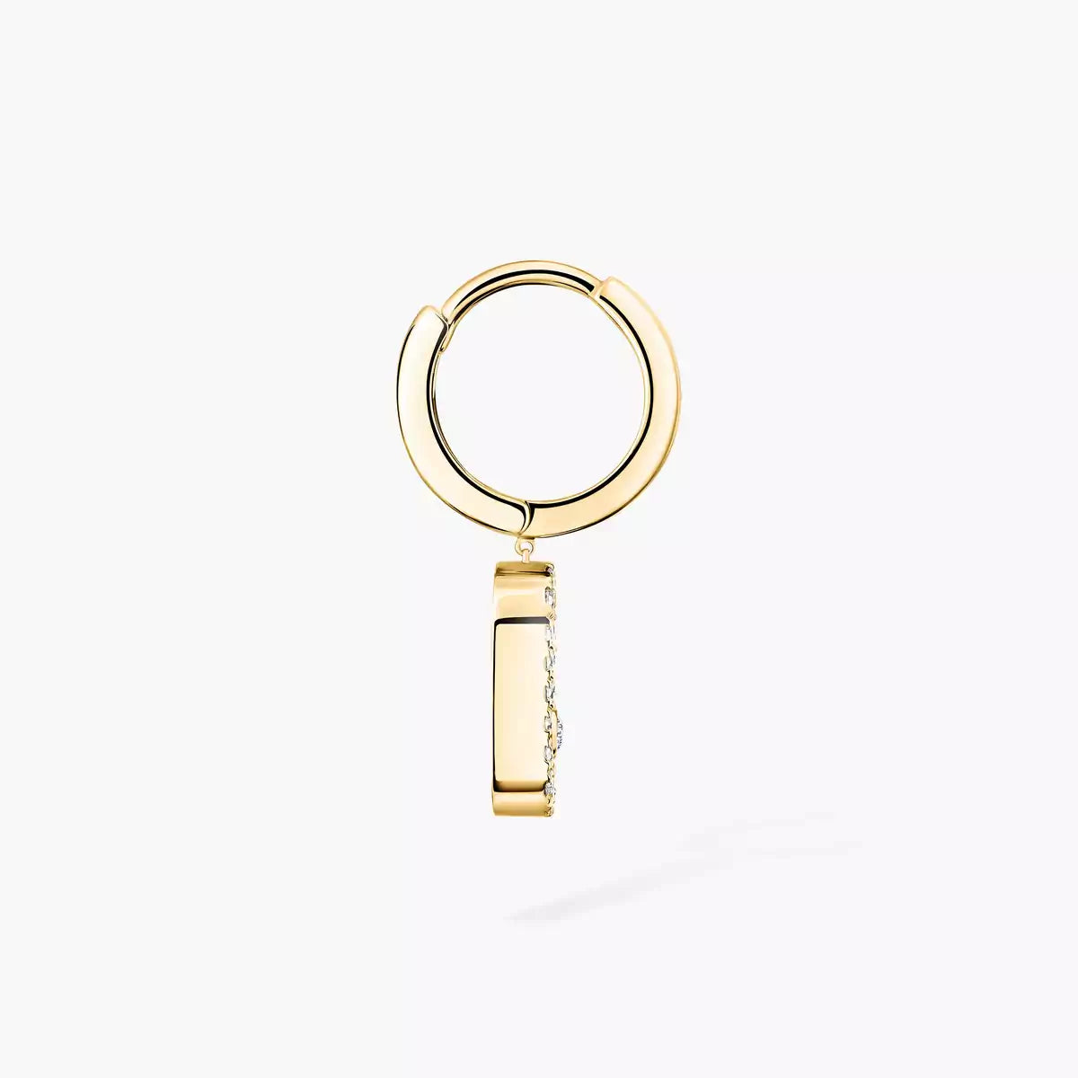 [Noble Aura jewelry]Move Uno Single Diamond Hoop Earring
