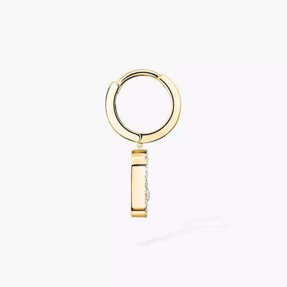 [Noble Aura jewelry]Move Uno Single Diamond Hoop Earring