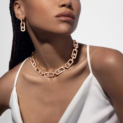 [Noble Aura jewelry] So Move XL Diamond Hoop Earring