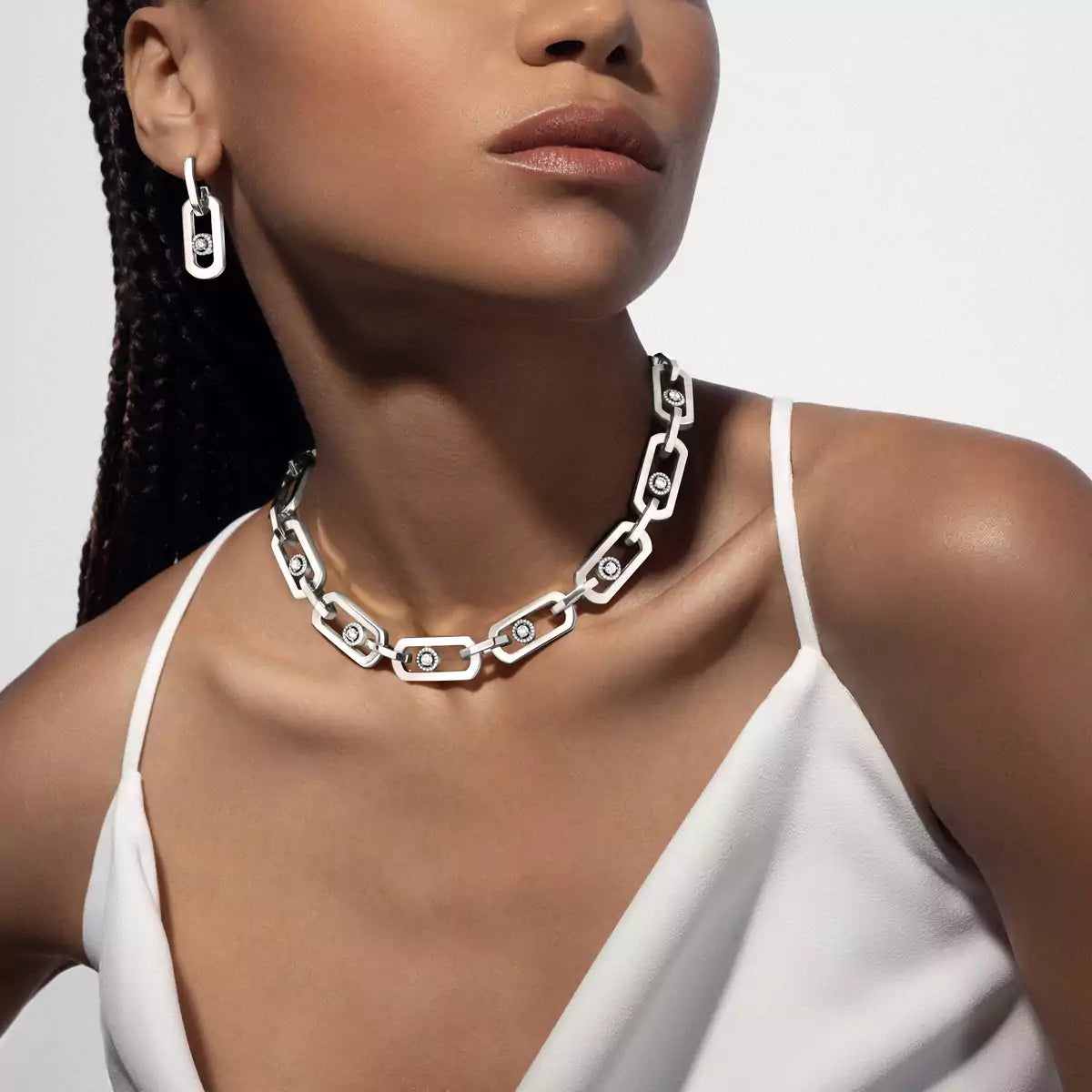 [Noble Aura jewelry] So Move XL Diamond Hoop Earring