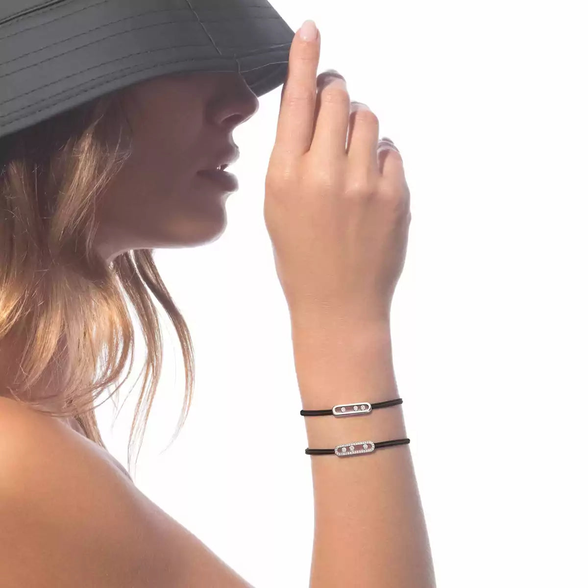 [Noble Aura jewelry]Messika Care(s) pink cord pavé bracelet