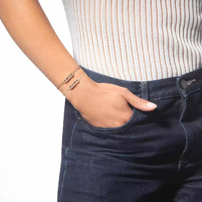 [Noble Aura jewelry]Messika Care(s) pink cord pavé bracelet