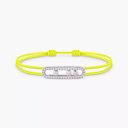 [Noble Aura jewelry]Messika Care(s) pink cord pavé bracelet
