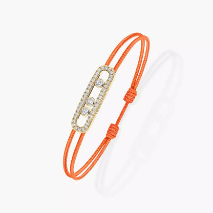 [Noble Aura jewelry]Messika Care(s) pink cord pavé bracelet