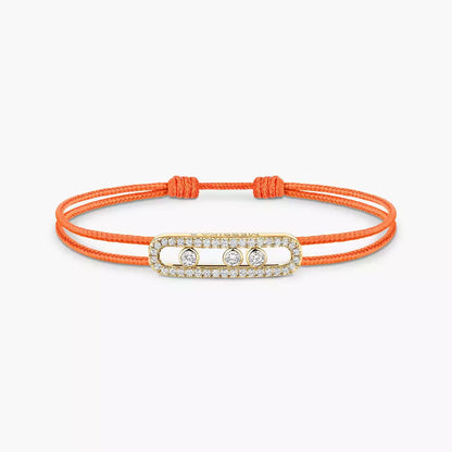 [Noble Aura jewelry]Messika Care(s) pink cord pavé bracelet