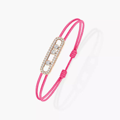 [Noble Aura jewelry]Messika Care(s) pink cord pavé bracelet