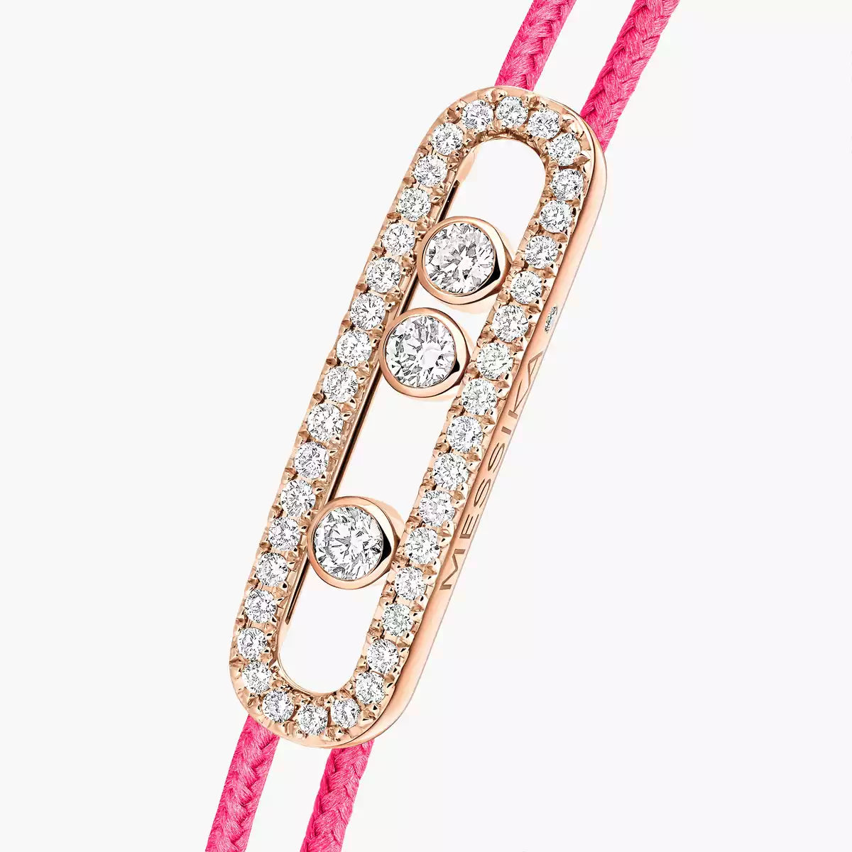 [Noble Aura jewelry]Messika Care(s) pink cord pavé bracelet