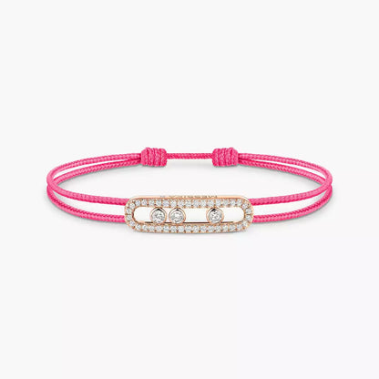 [Noble Aura jewelry]Messika Care(s) pink cord pavé bracelet
