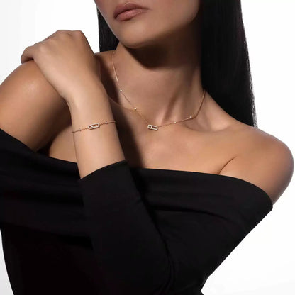 [Noble Aura jewelry]Move Uno Diamond Bracelet