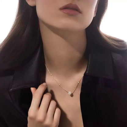 [Noble Aura jewelry]Diamond Necklace 0,20ct Brilliant Shape Joy