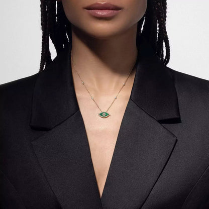 [Noble Aura jewelry]Lucky Eye Diamond Necklace in Rose Gold and Turquoise