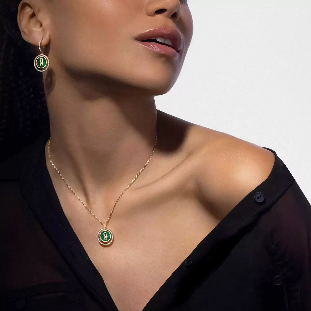 [Noble Aura jewelry]Lucky Move Diamond Necklace in Rose Gold and White Mother-of-Pearl