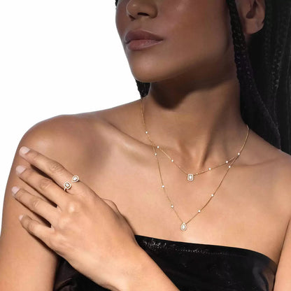 [Noble Aura jewelry]Diamond Necklace My Twin 2 Rows