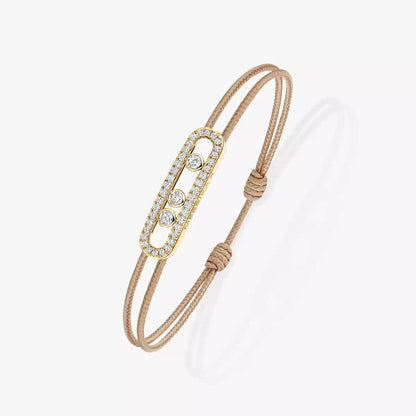 [Noble Aura jewelry]Messika Care(s) pink cord pavé bracelet