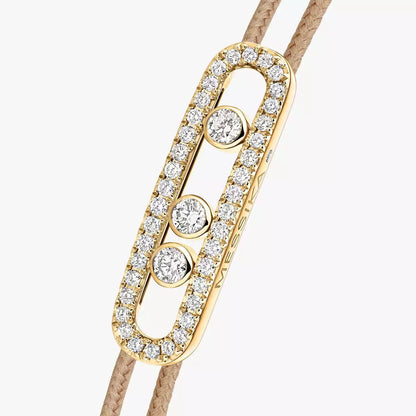[Noble Aura jewelry]Messika Care(s) pink cord pavé bracelet