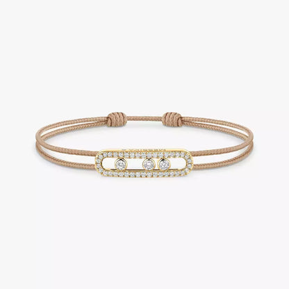[Noble Aura jewelry]Messika Care(s) pink cord pavé bracelet