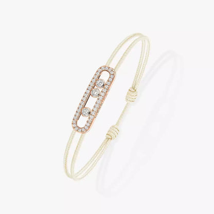[Noble Aura jewelry]Messika Care(s) pink cord pavé bracelet