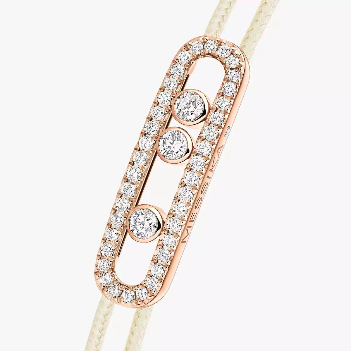 [Noble Aura jewelry]Messika Care(s) pink cord pavé bracelet