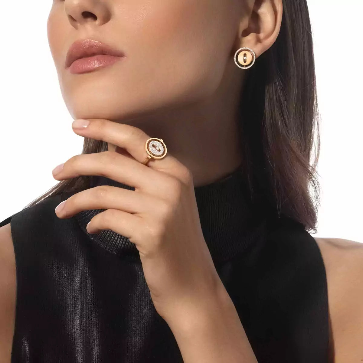 [Noble Aura jewelry]Lucky Move Diamond Earrings