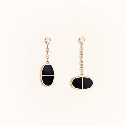 [Noble Aura jewelry]CHAINE VERSO BLACK CERAMIC EARRINGS