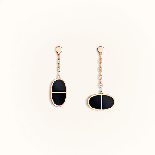 [Noble Aura jewelry]CHAINE VERSO BLACK CERAMIC EARRINGS