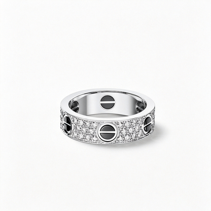 [Noble Aura jewelry]LOVE RING 5.5MM DIAMONDS PAVED CERAMIC