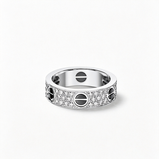 [Noble Aura jewelry]LOVE RING 5.5MM DIAMONDS PAVED CERAMIC