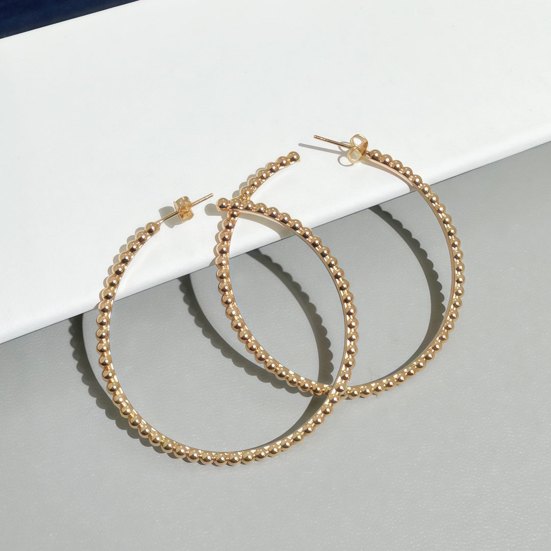 [Noble Aura jewelry]SMOOTH BEAD STUD EARRINGS