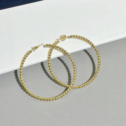 [Noble Aura jewelry]SMOOTH BEAD STUD EARRINGS