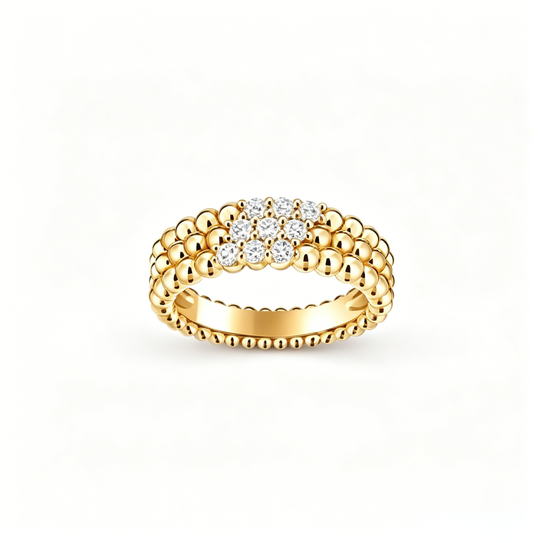 [Noble Aura jewelry] THREE-ROW DIAMOND RING