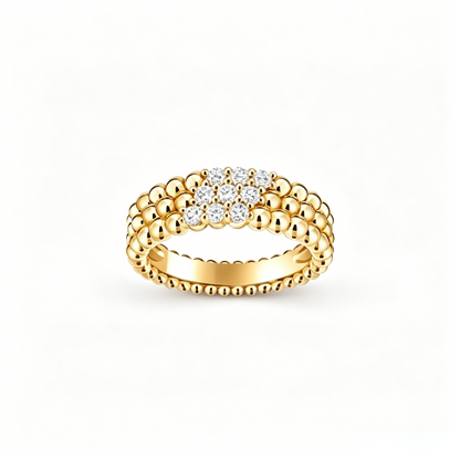 [Noble Aura jewelry] THREE-ROW DIAMOND RING