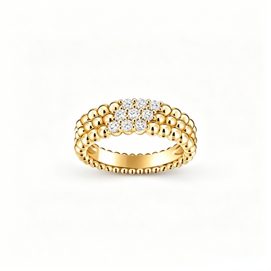 [Noble Aura jewelry] THREE-ROW DIAMOND RING