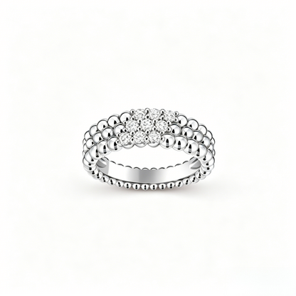 [Noble Aura jewelry] THREE-ROW DIAMOND RING