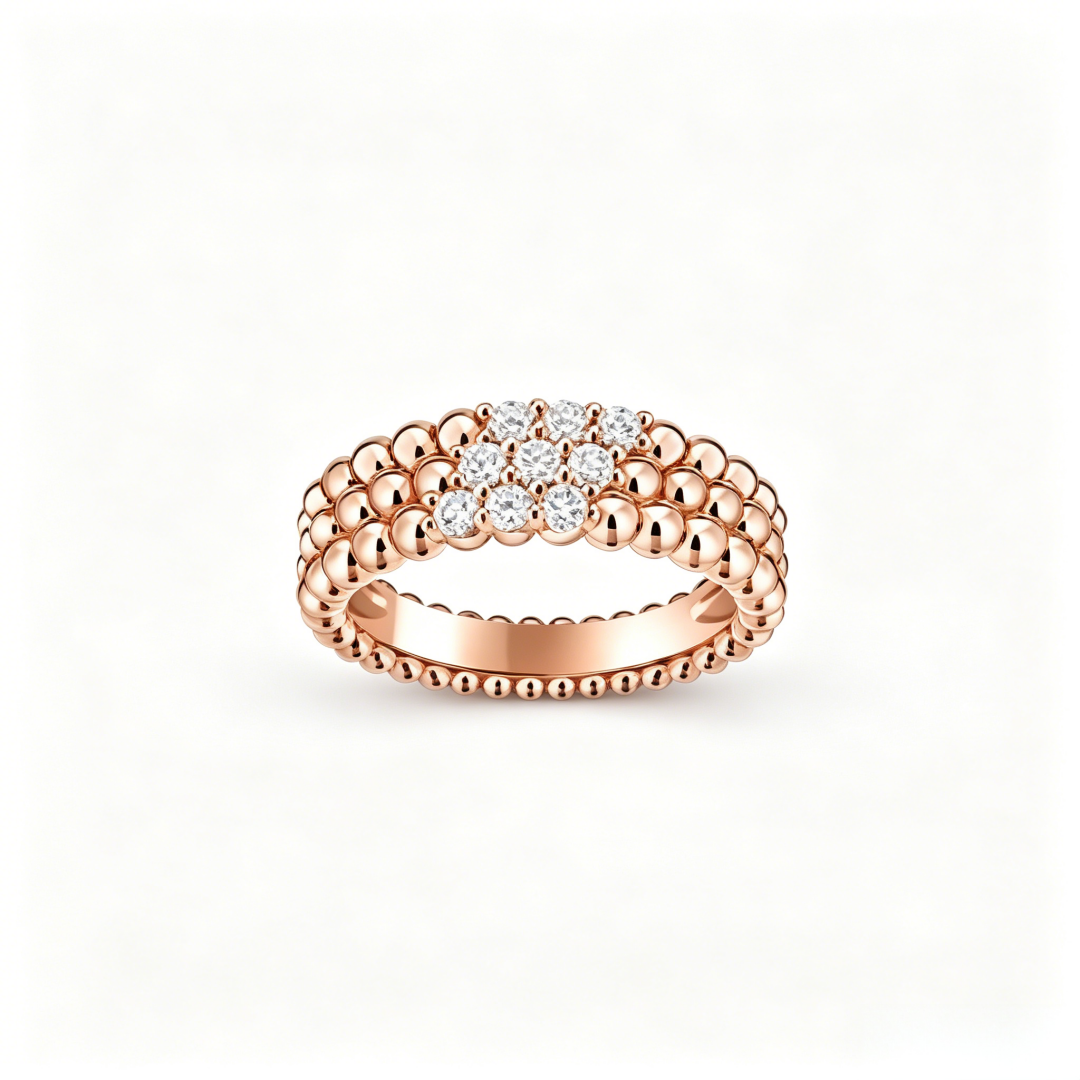 [Noble Aura jewelry] THREE-ROW DIAMOND RING