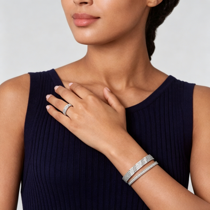 [Noble Aura jewelry] THREE-ROW DIAMOND RING