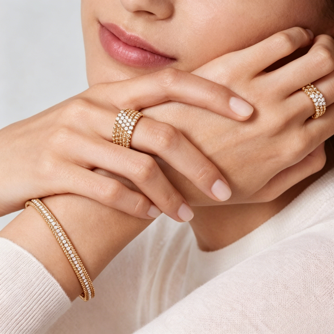 [Noble Aura jewelry] THREE-ROW DIAMOND RING