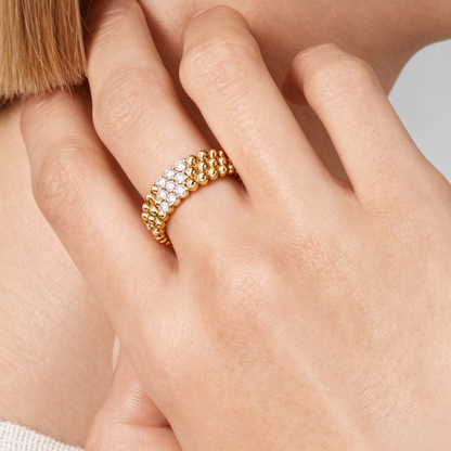 [Noble Aura jewelry] THREE-ROW DIAMOND RING