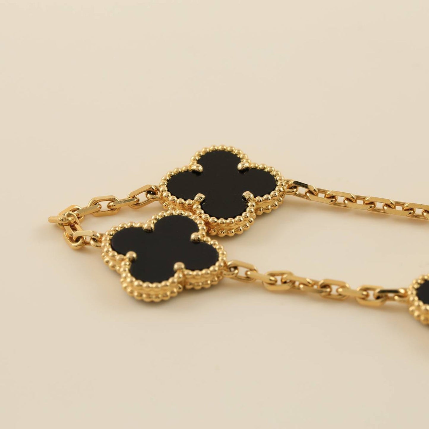 [Noble Aura jewelry]CLOVER  5 MOTIFS BLACK ONYX BRACELET