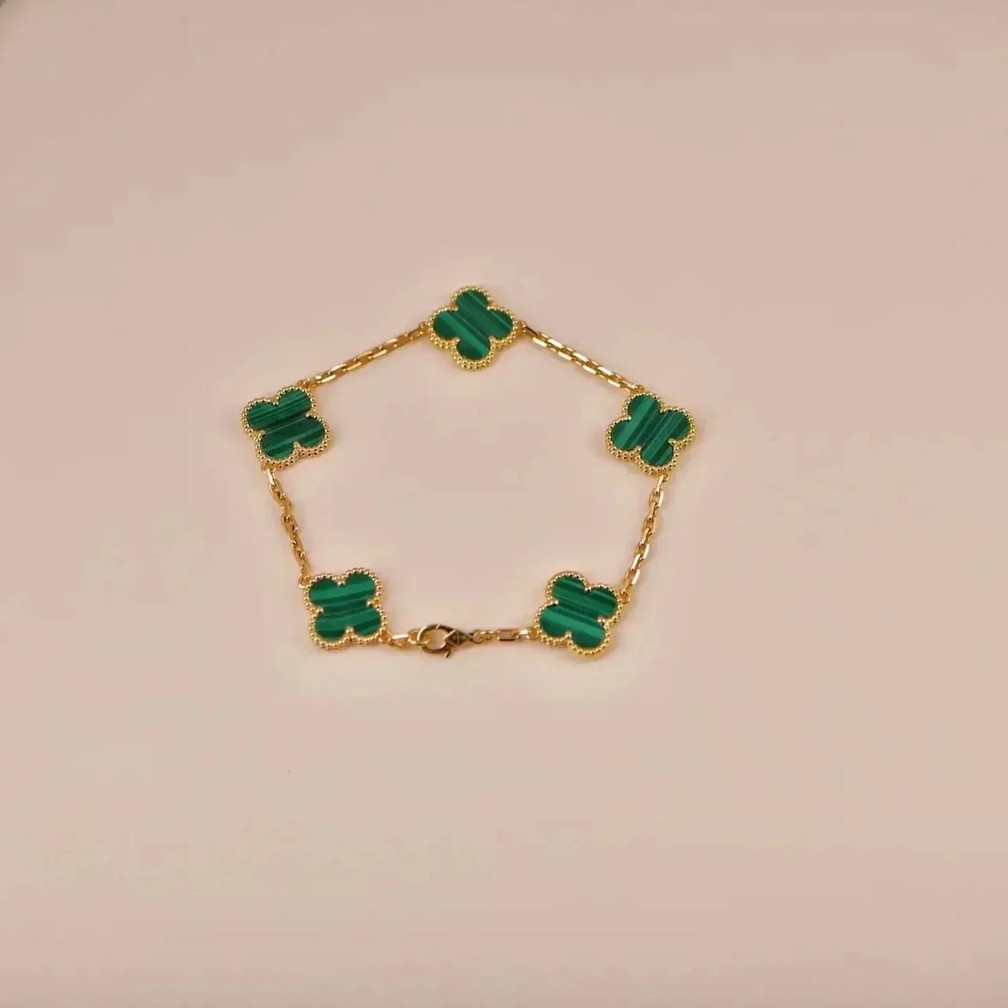[Noble Aura jewelry] CLOVER 5 MOTIF MALACHITE BRACELET COLLECTION