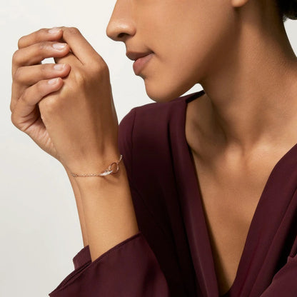 [Noble Aura jewelry]LOVE DOUBLE RING HALF DIAMOND BRACELET
