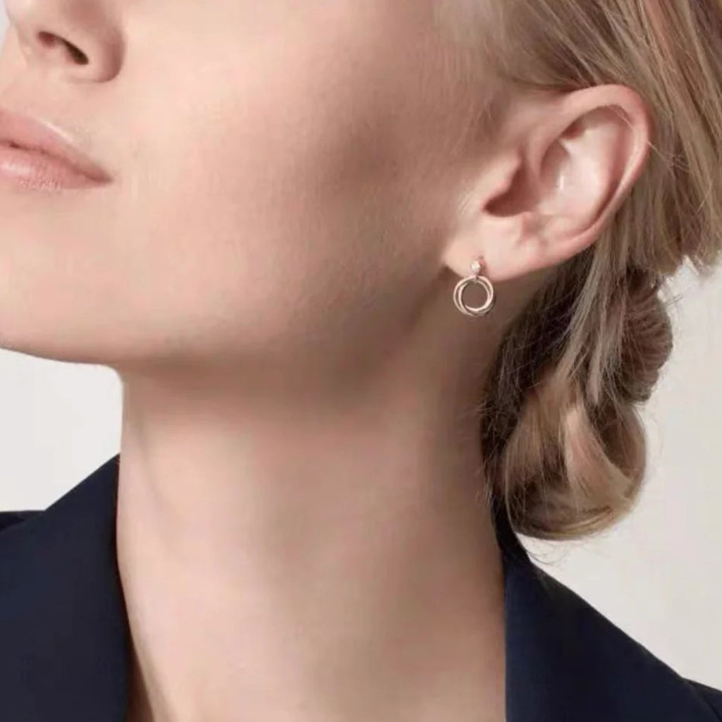 [Noble Aura jewelry]TRINITY ON DIAMOND  EARRINGS