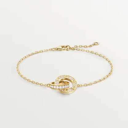 [Noble Aura jewelry]LOVE DOUBLE RING FULL DIAMOND BRACELET