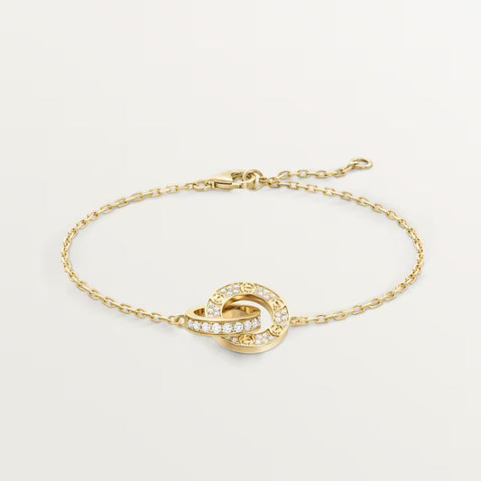 [Noble Aura jewelry]LOVE DOUBLE RING FULL DIAMOND BRACELET