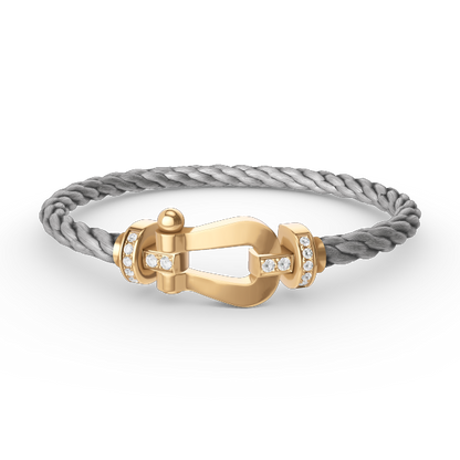 [Noble Aura jewelry]FORCE LARGE HORSESHOE HALF DIAMOND BRACELET GOLD